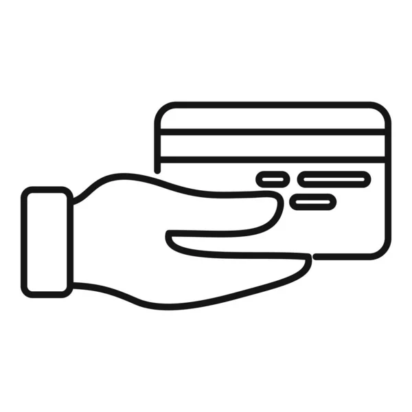 Ícone Cartão Crédito Vetor Contorno Manda Dinheiro Pagamento Dinheiro — Vetor de Stock