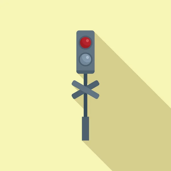 Achtung Kontrollsymbol Flacher Vektor Straßenbahn Sicherheitsverkehr — Stockvektor