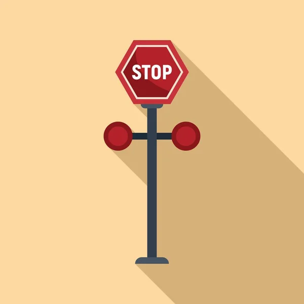 Stoppschild Barriere Symbol Flachen Vektor Eisenbahnstraße Sicherheitsschleuse — Stockvektor