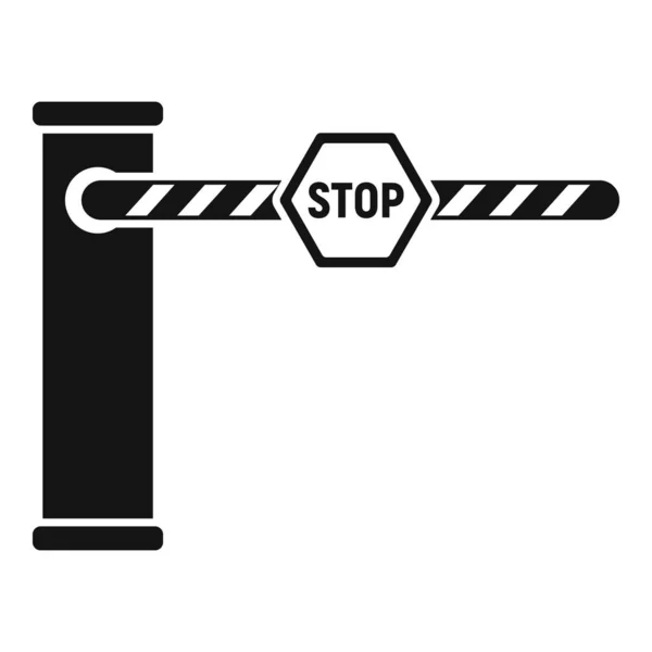 Stop Barrière Pictogram Eenvoudige Vector Veiligheidsverkeer Spoorwegbord — Stockvector