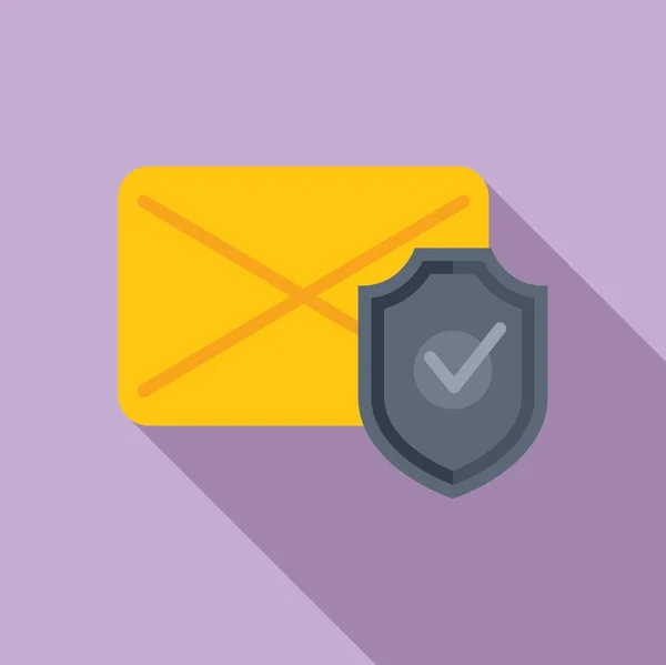 Mail Beveiligingspictogram Platte Vector Gegevensbeveiliging Veilig Persoonlijk — Stockvector