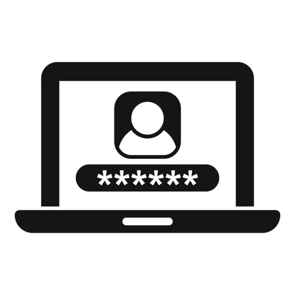 Ikona Prywatności Laptopa Prosty Wektor Ochrona Danych Bezpieczne Informacje — Wektor stockowy