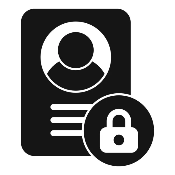 Ikona Logowania Danych Prosty Wektor Prywatność Komputera Bezpieczne Osobiste — Wektor stockowy