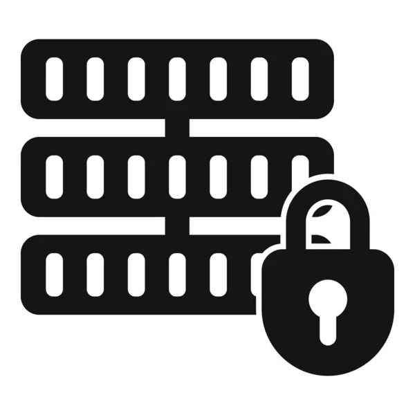 Server Daten Symbol Einfacher Vektor Datenschutz Persönlicher Safe — Stockvektor