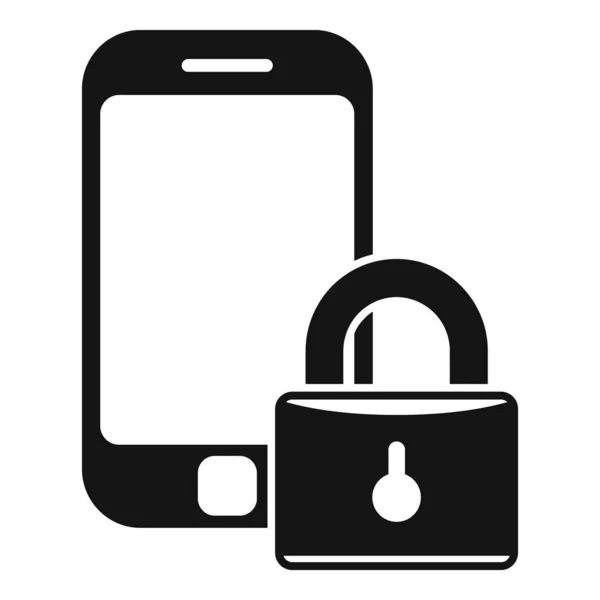 Låst Smartphone Ikon Enkel Vektor Dataskydd Säker Politik — Stock vektor