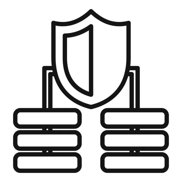 Server Data Privacy Icoon Omtrek Vector Beveilig Wachtwoord Persoonlijke Veiligheid — Stockvector