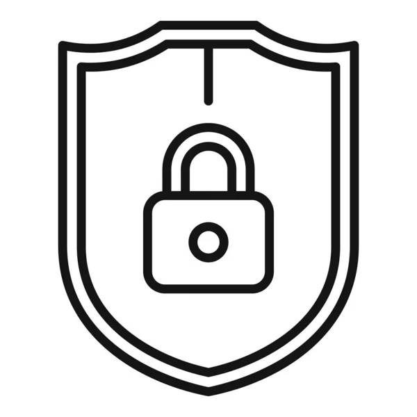 Вектор Контура Значка Конфиденциальности Щита Защита Данных Безопасная Информация — стоковый вектор
