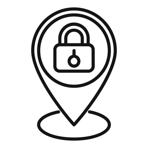 Ícone Privacidade Localização Contorno Vetor Proteção Dados Segurança Pessoal — Vetor de Stock