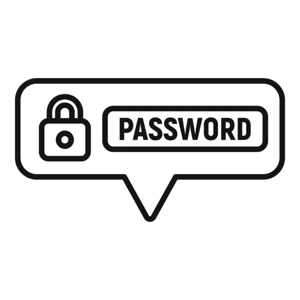 密码安全图标轮廓矢量 安全网络 帕德洛克盾牌 — 图库矢量图片