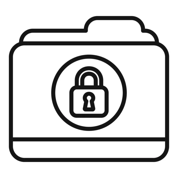 Folder Slot Pictogram Omtrek Vector Veilig Persoonlijk Beveiligde Informatie — Stockvector
