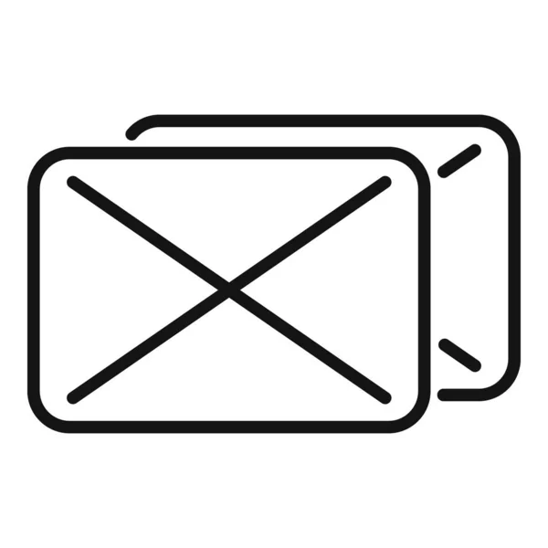 Service Courrier Icône Contour Vecteur Internet Ligne Page Email — Image vectorielle