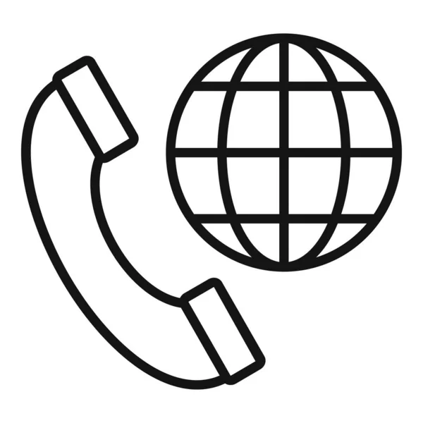 Globalna Ikona Połączenia Prosty Wektor Kontakt Klientem Informacje Pocztowe — Wektor stockowy