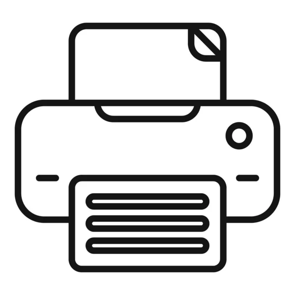 Icono Impresora Papel Contorno Vector Correo Electrónico Contacto Página Internet — Vector de stock
