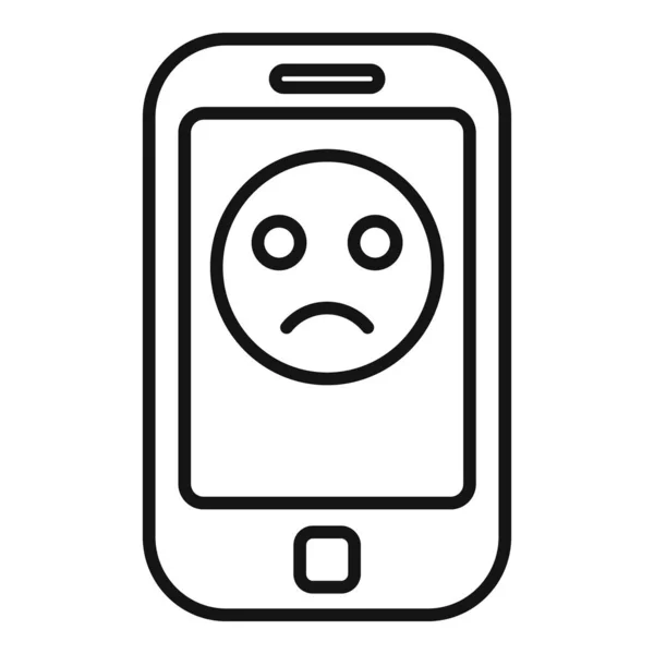 Smartphone Détester Icône Contour Vecteur Médias Sociaux Personne Facebook — Image vectorielle
