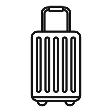 Seyahat çantası ikonu ana hatları vektörü. Kamyon kargosu. Taşıyıcı merdiven