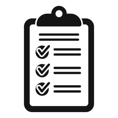 Görev tahtası simgesi basit vektör. İş projesi. Okul takvimi