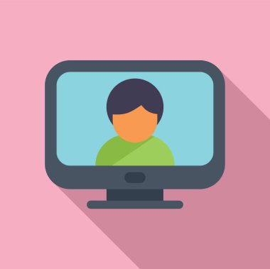 Yardımcı simge düz vektörünü izle. Ofis servisi. Yardım desteği