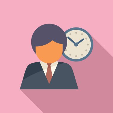 Çalışma saati ikon düz vektöre yardım eder. Ofis servisi. Müşteri kişisel