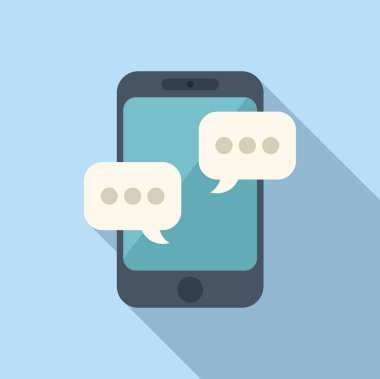 Telefon sohbet simgesi düz vektör. Ofis servisi. İş istemcisi