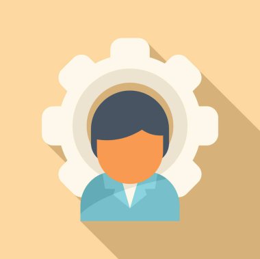 Vites desteği ikonu düz vektörü. Ofis servisi. Çevrimiçi çağrı