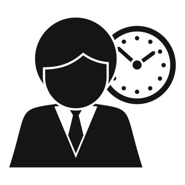 Çalışma saati simge basit vektör yardım. Ofis servisi. Müşteri kişisel
