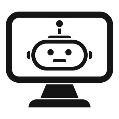Çevrimiçi robot simgesi düz vektör. Ofis servisi. Müşteri desteği