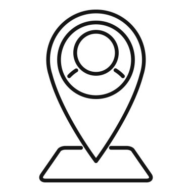 Konum simgesi dış hat vektörünü destekle. Ofis servisi. Müşteri yardımı