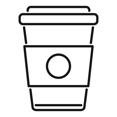 Kahve fincanı ikonu ana hatları vektörü. Ofis servisi. İnternette çalış