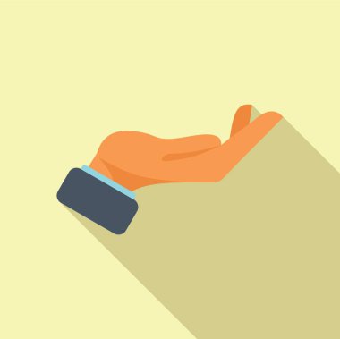 Avuç içi resmi düz vektör al. Parmağını tut. El hareketi.