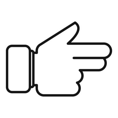 El simgesi dış hat vektörünü göster. Parmak hareketi. Yukarı nokta