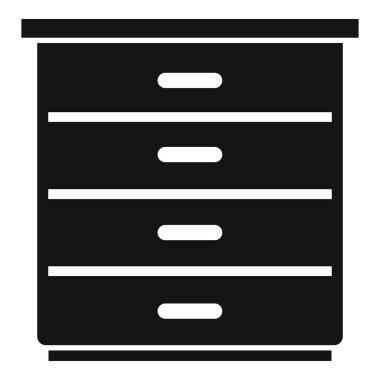 Modern çekmece simgesi basit vektör. Mutfak tasarımı. Soba duvarı