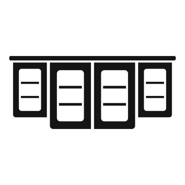 Cam mobilya ikonu basit vektör. Mutfak tasarımı. Oda masası