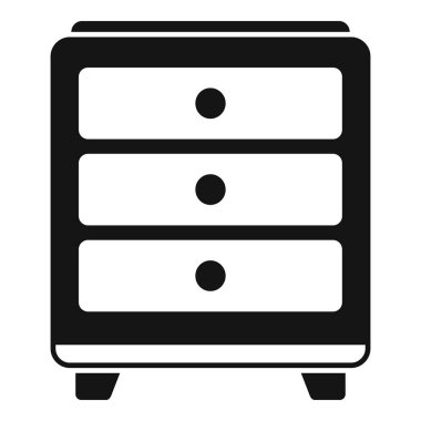 Ahşap çekmece simgesi basit vektör. Oda tasarımı. Modern ev