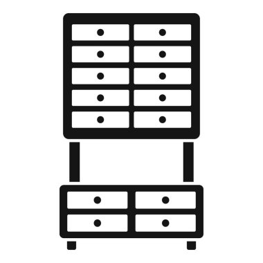 Modüler mobilya simgesi basit vektör. İç oda. Soba duvarı