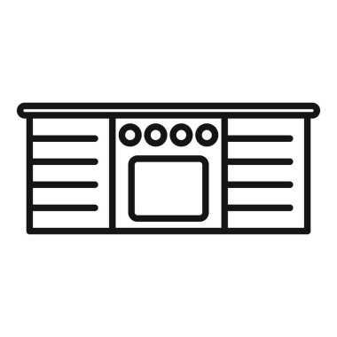 Mutfak mobilyası ikon taslak vektörü. İç dizayn. Modern ev