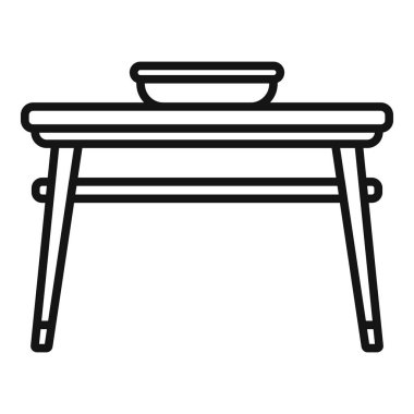 Gıda tablosu ikonu ana hatları vektörü. Ev eşyaları. Aşçı dekorasyonu