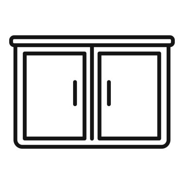 Mobilya ikonu taslak vektörü. Ev mutfağı. Modern aşçı