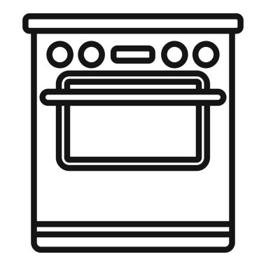 Soba simgesi ana hat vektörü. Mutfağın içi. Modern aşçı