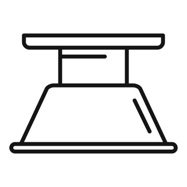 Mutfak kaputu ikonu ana hatları vektörü. İç oda. Yemek sobası.