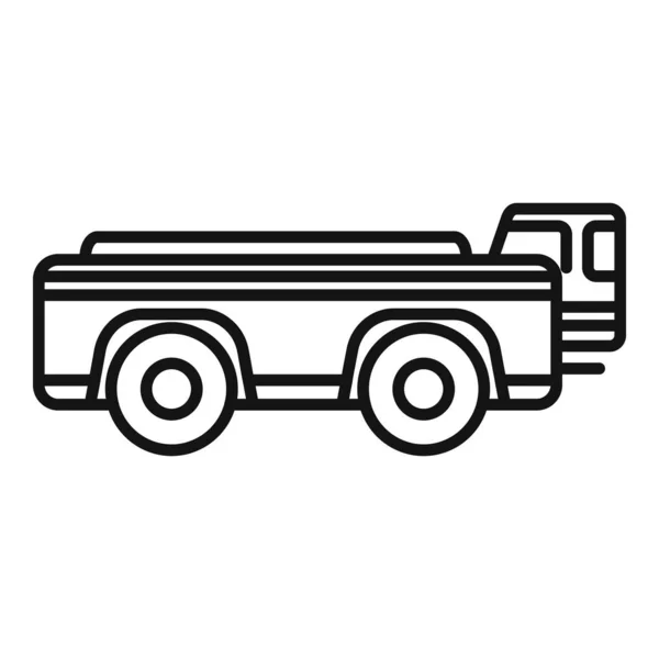 Pictograma Camionului Mare Conturează Vectorul Sprijin Aeroport Transportator Îmbarcare — Vector de stoc