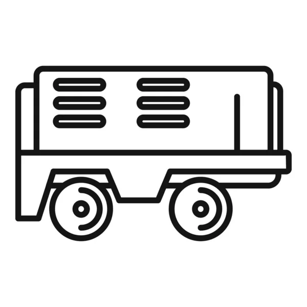 Flugzeug Unterstützung Symbol Umrissvektor Flughafenausrüstung Lastkraftwagen — Stockvektor