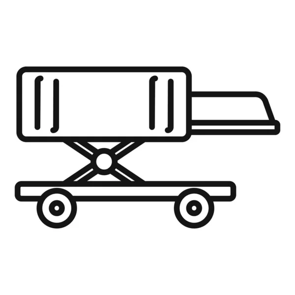 Вектор Контуру Піктограми Наземної Вантажівки Підтримка Аеропорту Вантажний Автобус — стоковий вектор