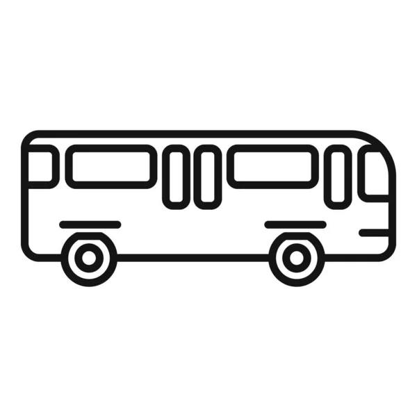 空港バスのアイコンの輪郭ベクトル 地上支援 貨物航空 — ストックベクタ
