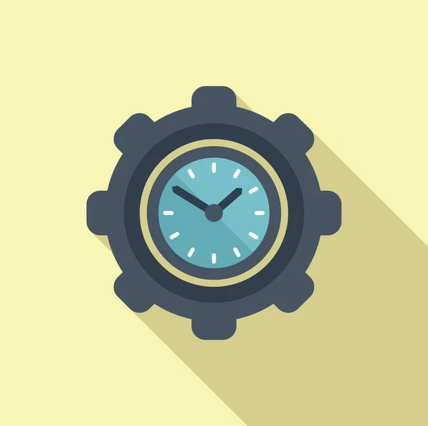 Getriebezeit Symbol Flacher Vektor Uhrenprojekt Zeitplan Team — Stockvektor