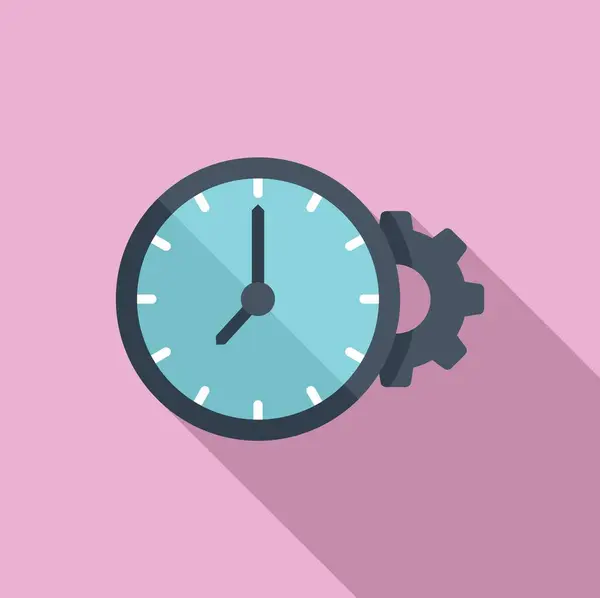 Horloge Vitesse Icône Temps Vecteur Plat Contrôle Travail Montre Minuterie — Image vectorielle