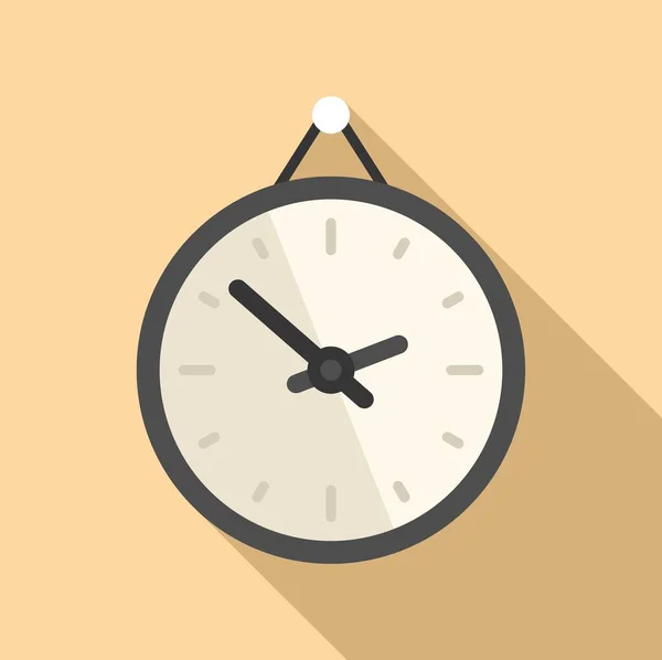 Ícone Relógio Parede Vetor Plano Tempo Negócios Controlo Trabalho — Vetor de Stock