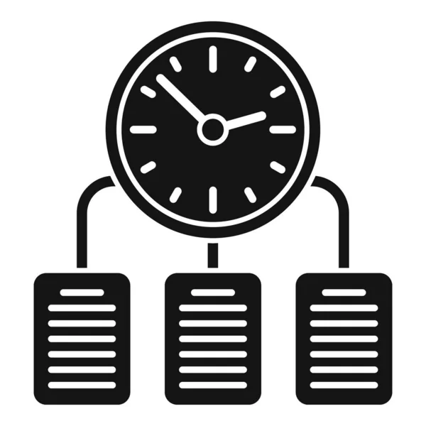 Icono Gestión Del Tiempo Vector Simple Reloj Negocios Control Trabajo — Vector de stock