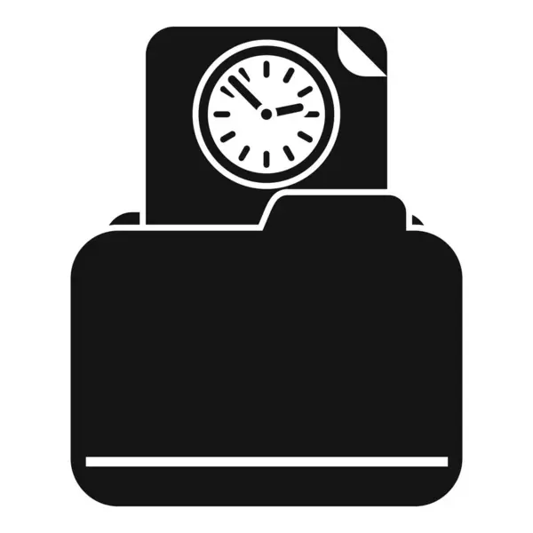 文件夹时钟图标简单的向量 工作控制 学校小组 — 图库矢量图片