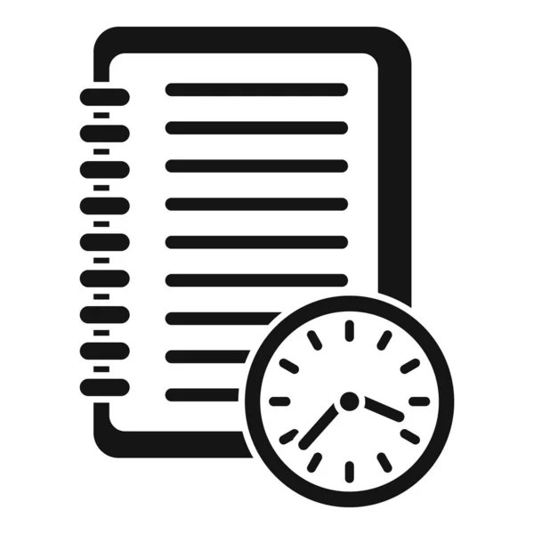 Timer Ícone Notebook Vetor Simples Projecto Trabalho Calendário Tarefas — Vetor de Stock