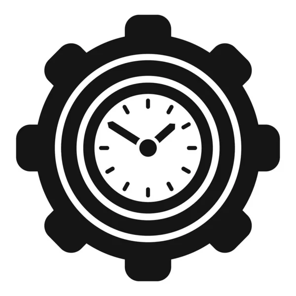 Ícone Tempo Engrenagem Vetor Simples Projecto Relógio Equipa Programação — Vetor de Stock